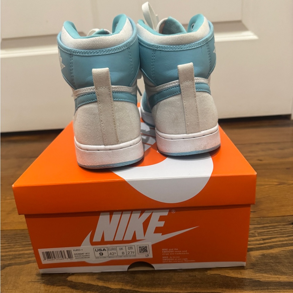Nike AJKO 1 Aqua and White Athletic Shoes 9 - Picture 3 of 8